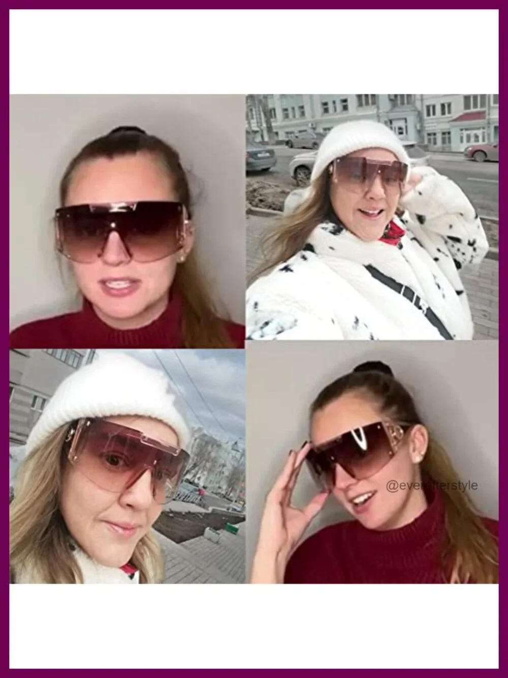 Oversized Wrap Sunglasses UV400 Protection One Piece Lens